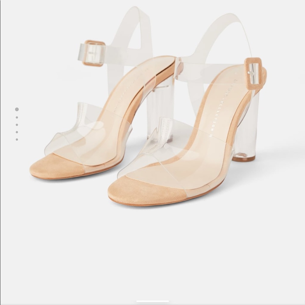 High heeled vinyl sandals